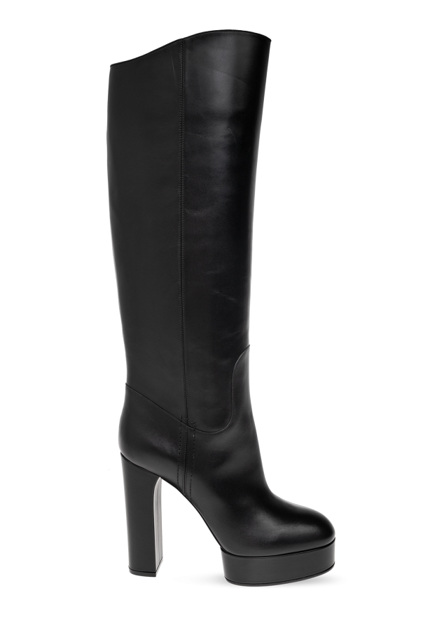 Black Platform boots in leather Casadei Biname fmedShops Iceland Sneaker Bottillon Candal